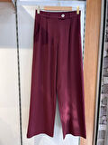 TUA MODA Poly Viscose Full Lycra Arka Bel Lasti̇k Detayli Palazzo Pantolon