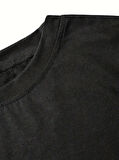 TUA MODA Fiyonk Baskılı Siyah Oversize Unisex T-shirt- Siyah