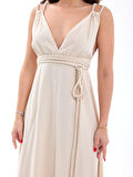 TUA MODA 7409 ELBİSE-BEJ