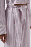 TUA MODA Kuşak Detay Çizgili Pantolon