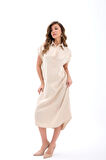 TUA MODA 7451 ELBİSE-BEJ