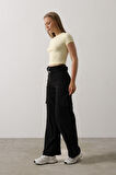 TUA MODA Kemerli Cargo Pantolon - Siyah