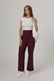 TUA MODA Duble Paça Pantolon - Bordo