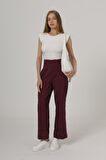 TUA MODA Duble Paça Pantolon - Bordo