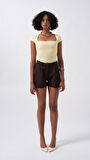TUA MODA Pencere Detay Mini Dekolte Bluz
