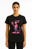 TUA MODA Bisiklet Yaka Kısa Kollu Baskılı T-shirt - Siyah