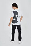 TUA MODA Erkek Baskılı T-Shirt - Beyaz