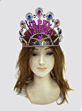 Parti Aksesuar Gümüş Renk Happy Birthday Yazılı Doğum Günü Tacı 60 cm