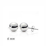 925 Ayar Gümüş Top Küpe - 6 mm