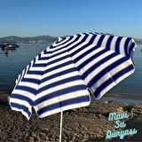 Plaj Şemsiyesi (Pamuk Kumaş) Mavi Renk Deniz, Balkon, Bahçe Şemsiyesi (Bidon Dahil) 2 Metre, 10 Telli Şemsiye