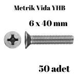 Metrik Vida Civata Yhb 6x40 mm 50 Adet Yıldız