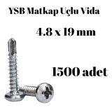 Yıldız Silindir Başlı 4.8X19 YSB Matkap Uçlu Akıllı Vida 1500 Adet