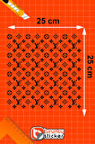 LV Desen Sticker 25x25 Cm  - Araç -Motor - Laptop - Kask Etiket