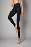 TWINTICKS YÜKSEK BEL PUSH UP BASKILI ESNEK VE BEL BASEN TOPARLAYICI SPOR FİTNESS PİLATES YOGA SİYAH TAYT