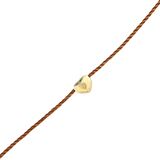 925 Ayar Gümüş İpli Kalp Bileklik, Sarı