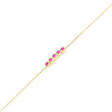 925 Ayar Gümüş Yakut Taşlı 5 Sıra Suyolu Bileklik