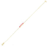 925 Ayar Gümüş Yakut Taşlı 5 Sıra Suyolu Bileklik