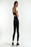 TWINTICKS YÜKSEK BEL PUSH UP BASKILI ESNEK VE BEL BASEN TOPARLAYICI SPOR FİTNESS PİLATES YOGA SİYAH TAYT