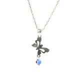 925 Ayar Gümüş Kelebekli Nazar Boncuk Kolye