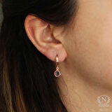 925 Ayar Gümüş Mistik Topaz Taşlı Küpe