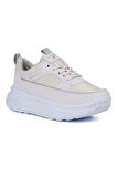 Kadın Kalın Tabanlı Beyaz Parlak Sneaker Spor Ayakkabı – Rahat, Şık ve Günlük Kullanıma Uygun