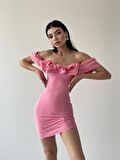 Amour Fırfır Detay Mini Elbise 