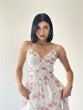 Amazing Askılı Şifon Elbise 