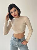 Cloi İnci Detay Crop Bej