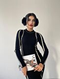Kamilla Triko Midi Elbise Siyah
