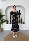 Puantyeli Eliza Midi Boy Elbise