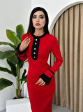 Tressa Pile Detay Uzun Elbise