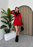 Broş Dantel Selin Mini Elbise