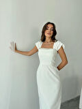 Elenor Uzun Atlas Elbise