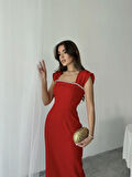 Elenor Uzun Atlas Elbise