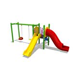 Bir Kuleli, iki Kaydıraklı, İkili Salıncak İlaveli Çocuk Parkı | 6.5x4.5m