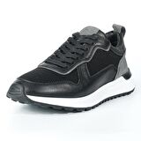 Albus Model Erkek Hakiki Deri Siyah Sneaker