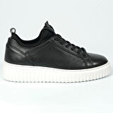 Pandelis Model Hakiki Deri El Yapımı Erkek Siyah Sneaker
