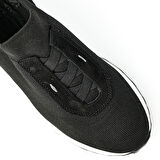 Roksane Model Hakiki Deri El Yapımı Erkek Siyah Triko Sneaker Ayakkabı