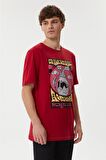 Lowell Erkek Bisiklet Yaka T-Shirt Koyu Kırmızı