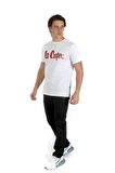 Londonlogo Erkek O Yaka T-Shirt Beyaz-K