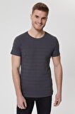 Baines Erkek Bisiklet Yaka T-Shirt Koyu Gri