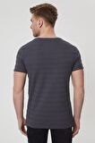 Baines Erkek Bisiklet Yaka T-Shirt Koyu Gri