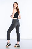 Antrasit Yüksek Bel Mom Jeans