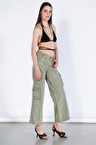 Normal Bel Wide Leg Kargo Pantolon