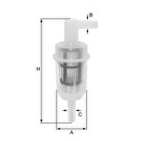 FIL ZP8040FP-YAKIT FİLTRESİ SEFFAF PİPO TİP MERCEDES W124 200D  A0014776401