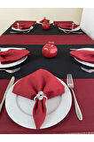 Solid Kırmızı Simli Masa Örtüsü