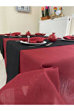 Solid Kırmızı Simli Masa Örtüsü
