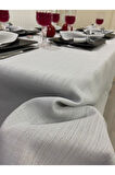 Simli Masa Örtüsü Gri 25 Parça Set