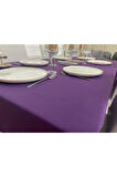 Sıvı Geçirmez Dertsiz Masa Örtüsü Mor 25 Parça