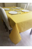 Sıvı Geçirmez Dertsiz Masa Örtüsü Mini Piti Kare Sarı